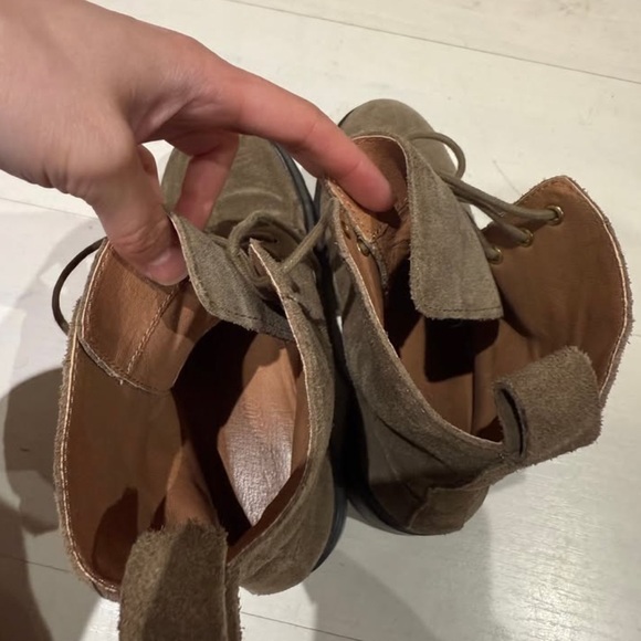 Madewell The Shelton Suede Lace Up Boots in Burnt Olive Size 6